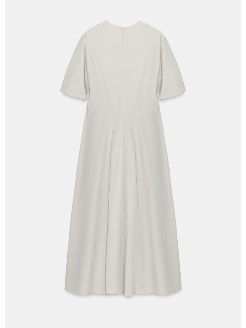 Minimalist 100% Cotton Pleated Poplin Dress - Picture 5 of 6